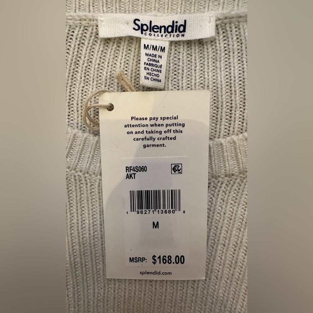 Splendid NWT Cream and Gray Striped Sweater - Picture 6 of 8